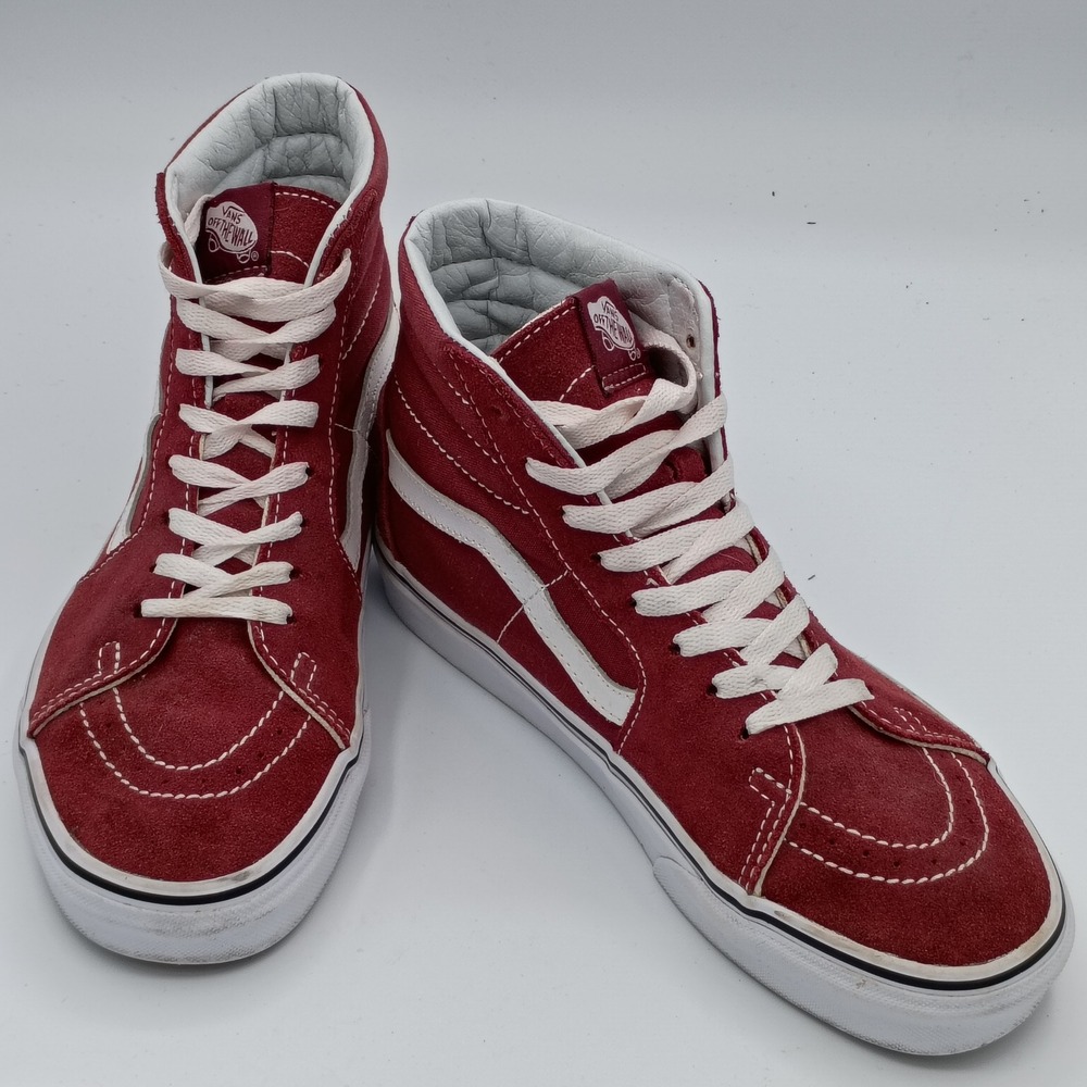 Vans Women Sk8-Hi Burgundy Size 8.5 High Top Suede Sneakers